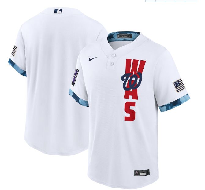 Men Washington Nationals Blank White 2021 All Star Game Nike MLB Jersey->arizona diamondback->MLB Jersey